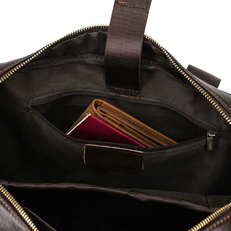 Genuine Leather Briefcase Bag for 15.6 inch laptop computer bag cowskin handbag for men male leather crossbody shoulder bag