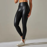 Trendy High-Waist Faux Leather Leggings