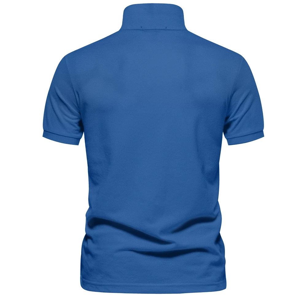 Men's Cotton Polo Shirt – Solid Colors, Relaxed Fit