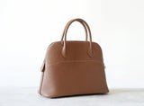 Premium Semi-handmade First-layer Cowhide Bowling Bag Portable Shoulder Large Shell Bag Commuting Temperament Versatile