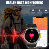EIGIIS KE3 2025 New Bluetooth Call Smartwatch for Men Full Touch Screen with Health Monitor Heart Rate Flashlight Smart Watch