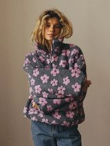 Women's Floral Fleece High-Neck Pullover