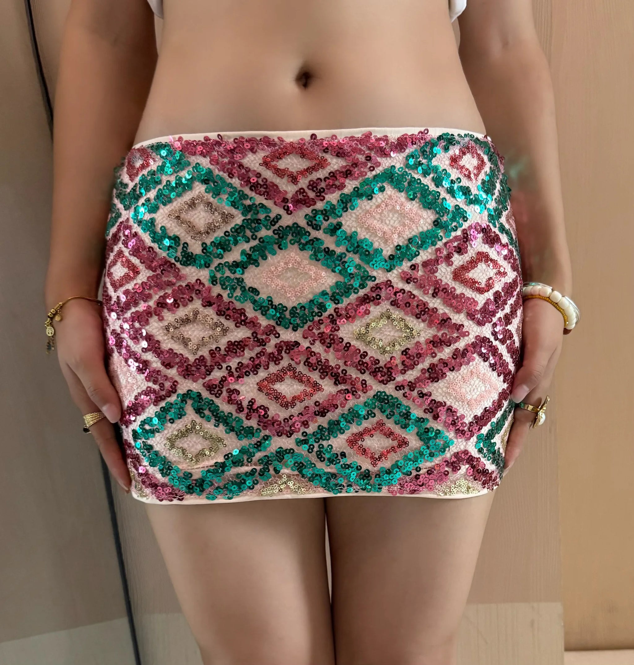 Sparkly Sequin Y2K Mini Skirt