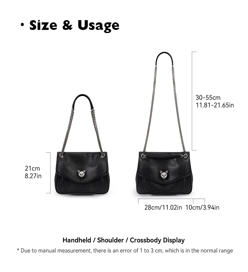 BAFELLI Genuine Leather Chain Bag – Chic Crossbody Tote