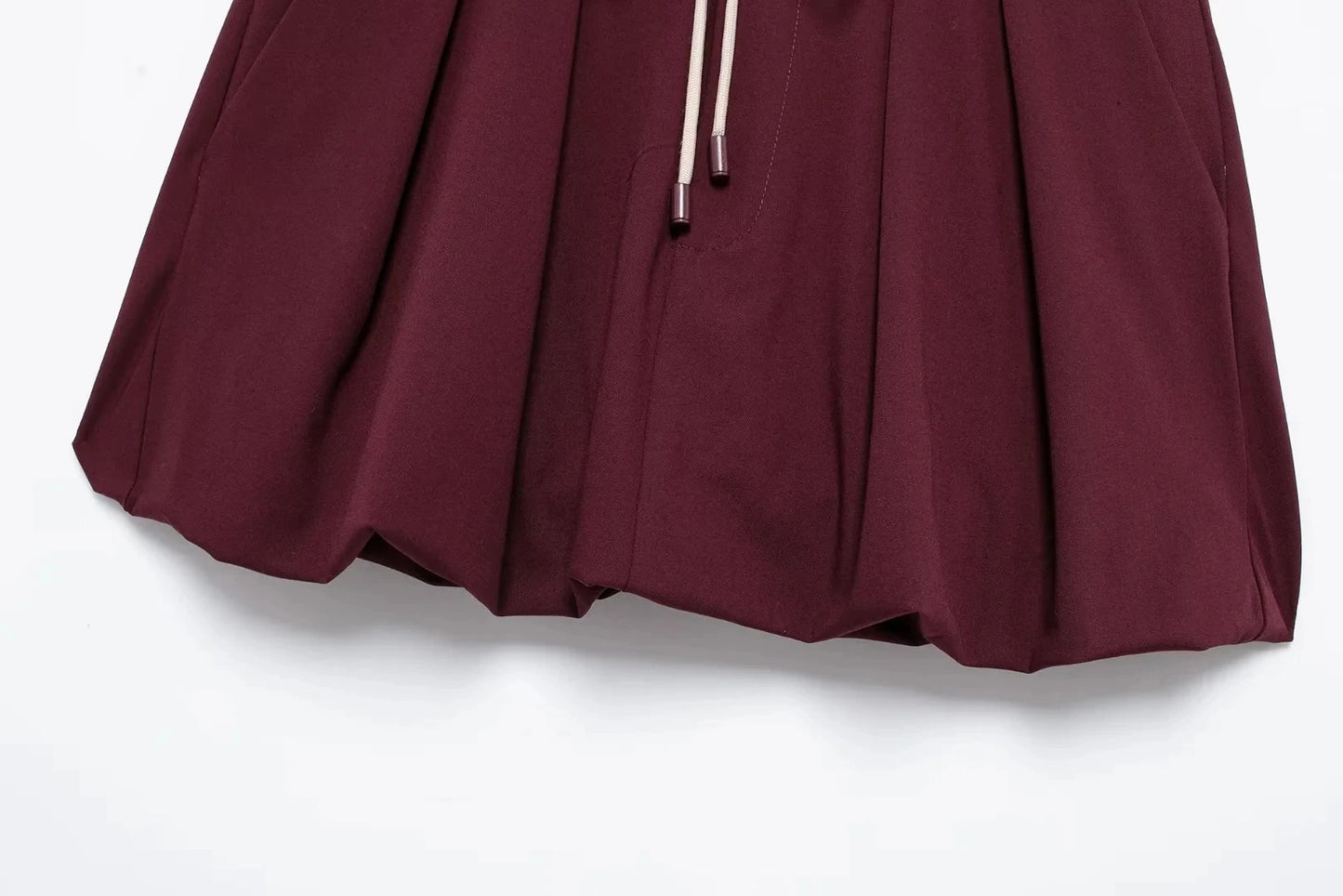 Casual Women 2 Pieces Sets Waist Lace Up Lantern Edition Mini Skirt Sets Solid Pocket Decorative Jacket Top Women's Set