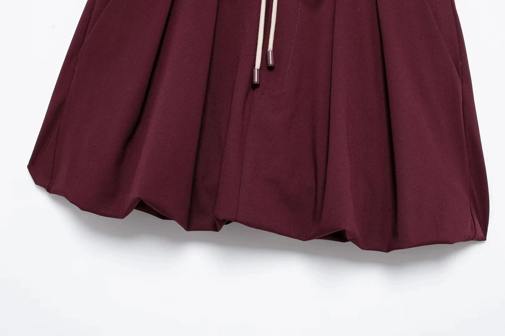 Casual Women 2 Pieces Sets Waist Lace Up Lantern Edition Mini Skirt Sets Solid Pocket Decorative Jacket Top Women's Set