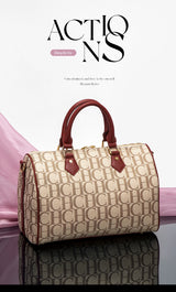 CHCH Women's Pillow Bag Autumn/Winter New Collection Letter Handbag Brown Boston Bag