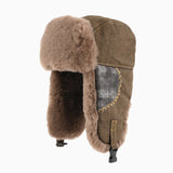 Unisex Winter pilot Thickened Plush Ear-Flap Hat men ski cap winter hat windproof bomber Trendy Patchwork Aviator Trapper cap