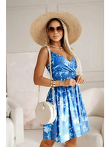 Women's Floral Print Wrap Pleated Sundress