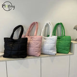 Winter Padded Shoulder Bag for Women Large Capacity Top HandleBag Winter Quilted Cloud Handbag Shopping Bags Bolsas Para Mujeres
