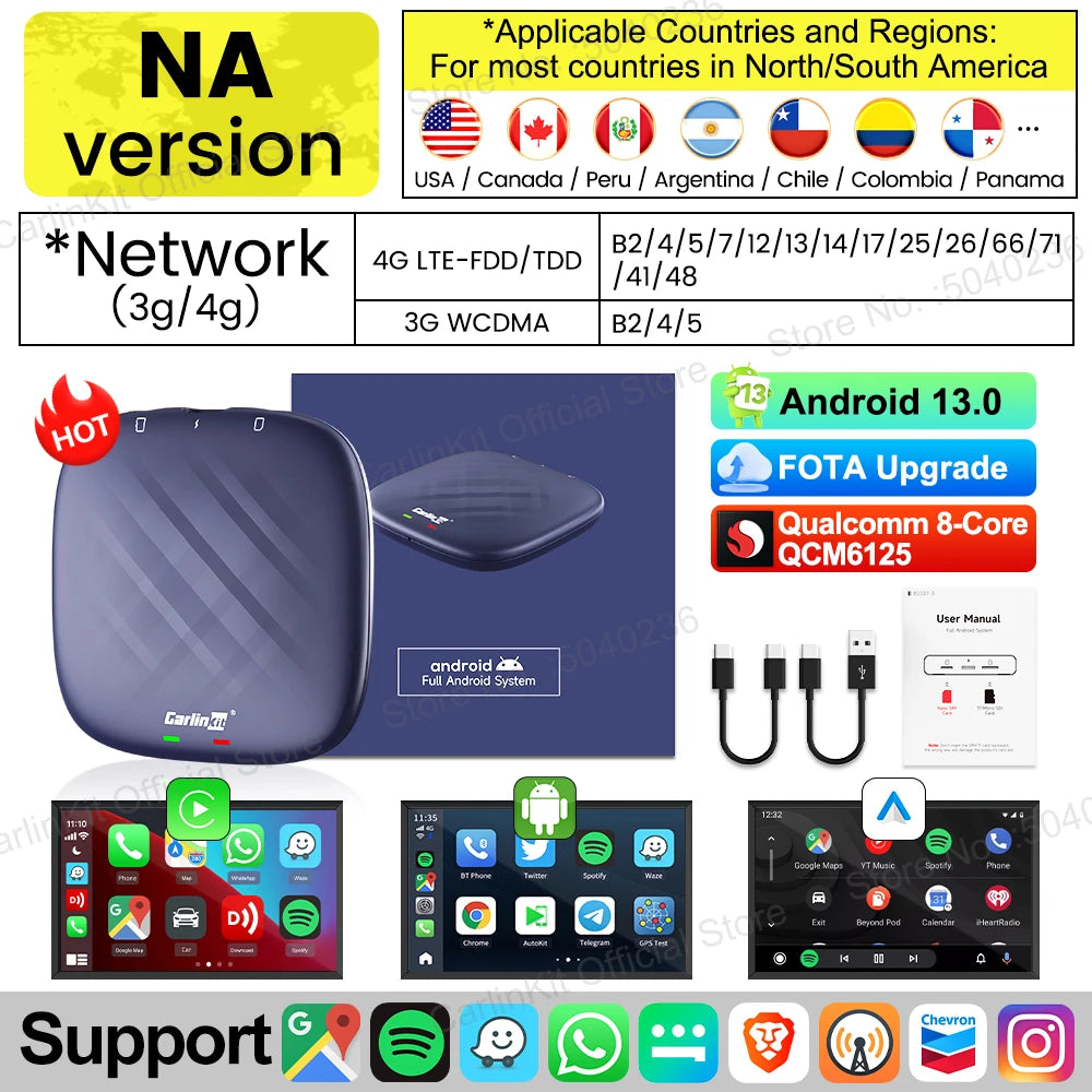 2026 CarlinKit 3-in-1 Wireless CarPlay & Android Auto AI Box