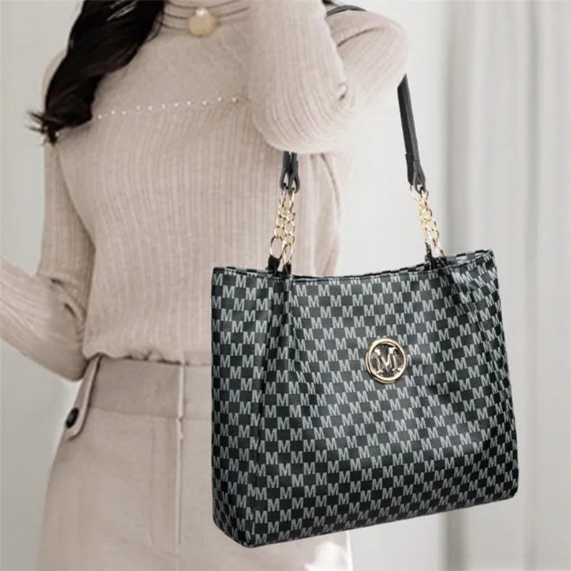Women's Vintage Letter Tote Shoulder Bag