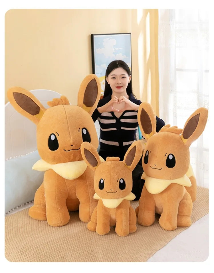 45/55/75CM Big Size Pokemon Eevee Plushies Kawaii Cartoon Anime Plush Soft Pillow Doll Stuffed Plushies Cute Room Ornament Gift