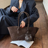 Motingsome Oversized Suede Tote Bag Women Shoulder Handbag and Purses Luxury Design Bags Roomy Casual Tote Large Capacity New In