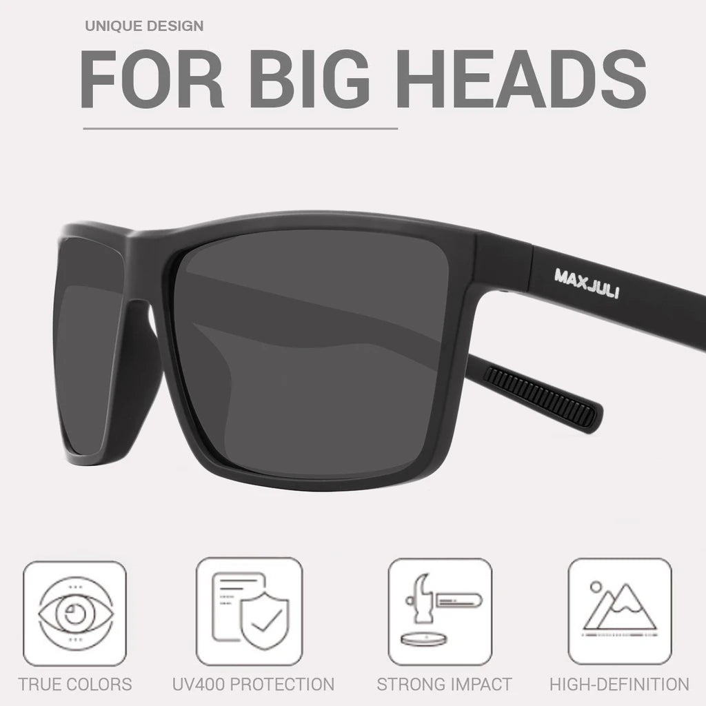 MAXJULI Polarized Extra Big Sunglasses for Men Women with Big Heads UV 400 Protection Sun glasses 8125