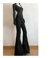 Women's Black High-Waist Flare Jeans | Vintage Y2K Style