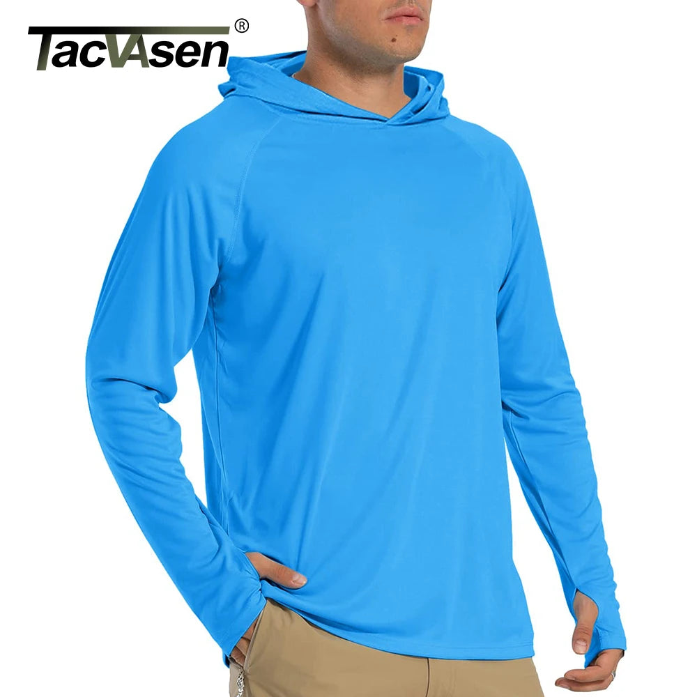 TACVASEN Men's Quick-Dry Long Sleeve Hooded T-Shirt