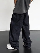 Men's Distressed Wide Leg Denim Jeans