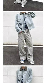PFNW 2025 Autumn Men's Jeans Loose Long Pants Korea Fashion High Street Solid Color Male Wide Leg Trousers 28W9729