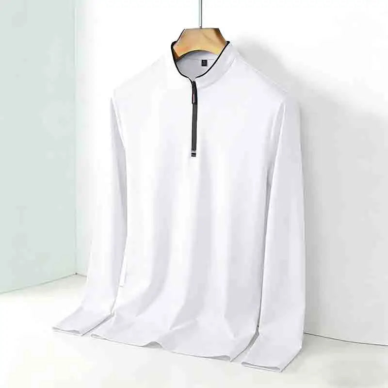 Men's Half-Zip Polo | Wrinkle-Free Long Sleeve Top