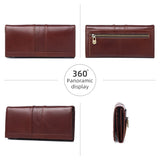 SCHLATUM Women Leather  Wallet Long Multifunction Business Card Holder Purse Brand Fashion Female Purse