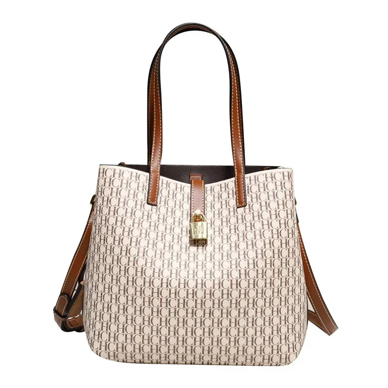 Large Capacity Leather Crossbody Tote