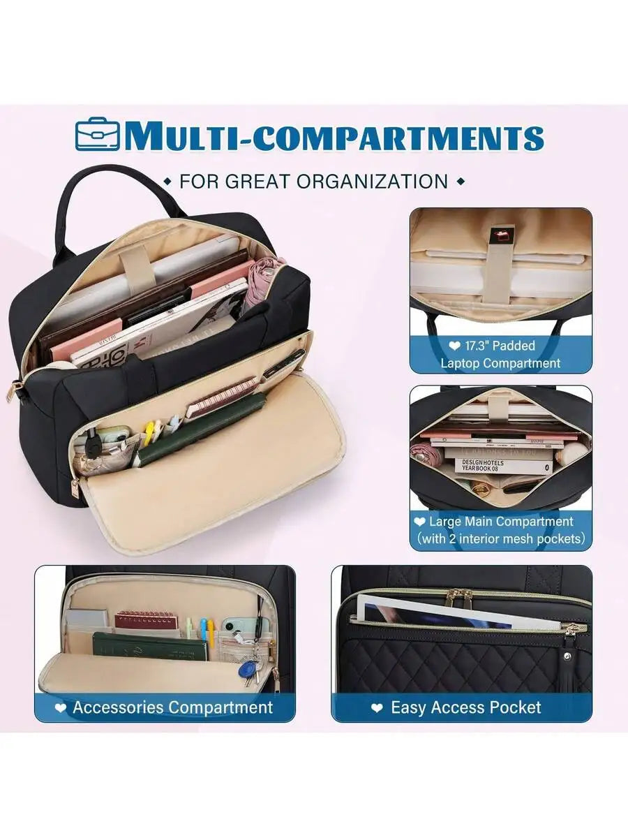 17.3 Inch Laptop Bag For Women Waterproof Briefcase Shoulder Messenger Bag Business Office Travel