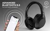 FIFINE Bluetooth wireless headset,Noise Canceling Headphones with Transparency Mode,Deep Bass,Clear Calls,80H Playtime -X3