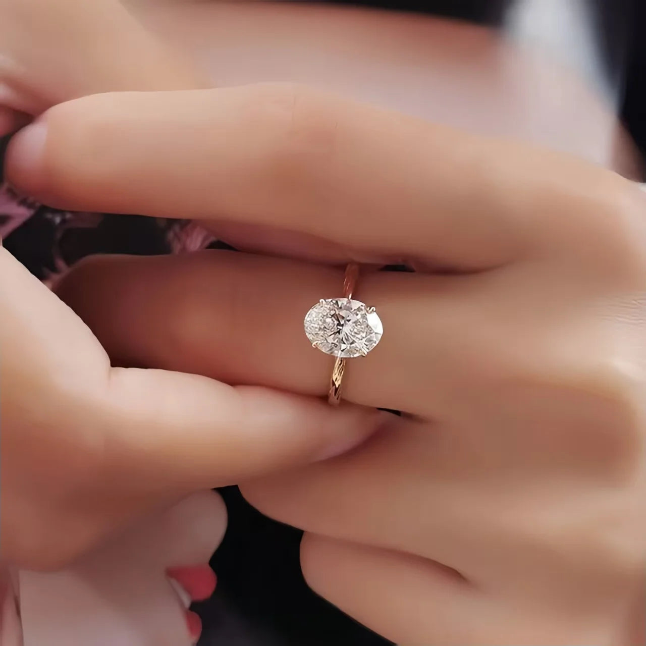 925 Sterling Silver Oval Cut Zircon Ring – Luxury Engagement & Wedding Jewelry