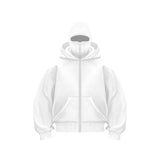 Men’s Fleece Zip-Up Hoodie with Double-Layer Hood