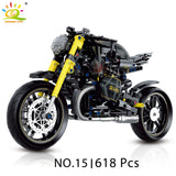 HUIQIBAO 1:8 Classic Motorbike Building Blocks High-tech Model Moto City Racer Bricks Toy for Kid Boy Children Adult MOC Car Set