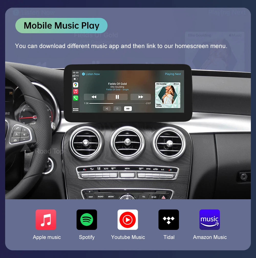 Mercedes Benz W205 GLC CarPlay & Android Auto Screen