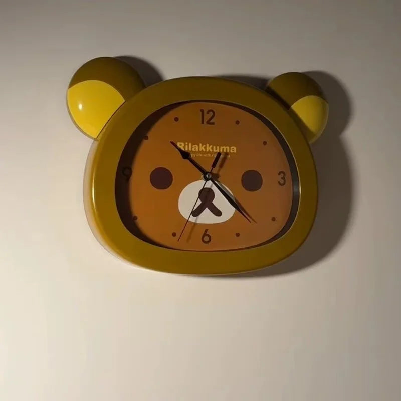 Rilakkuma Anime Wall Clock – Silent Quartz Bedroom Decor