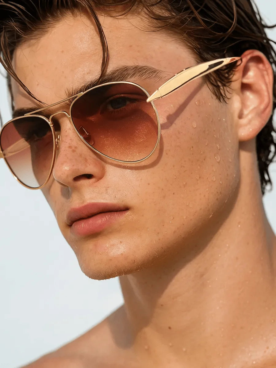 Large Frame Double Bridge Aviator Sunglasses | UV400