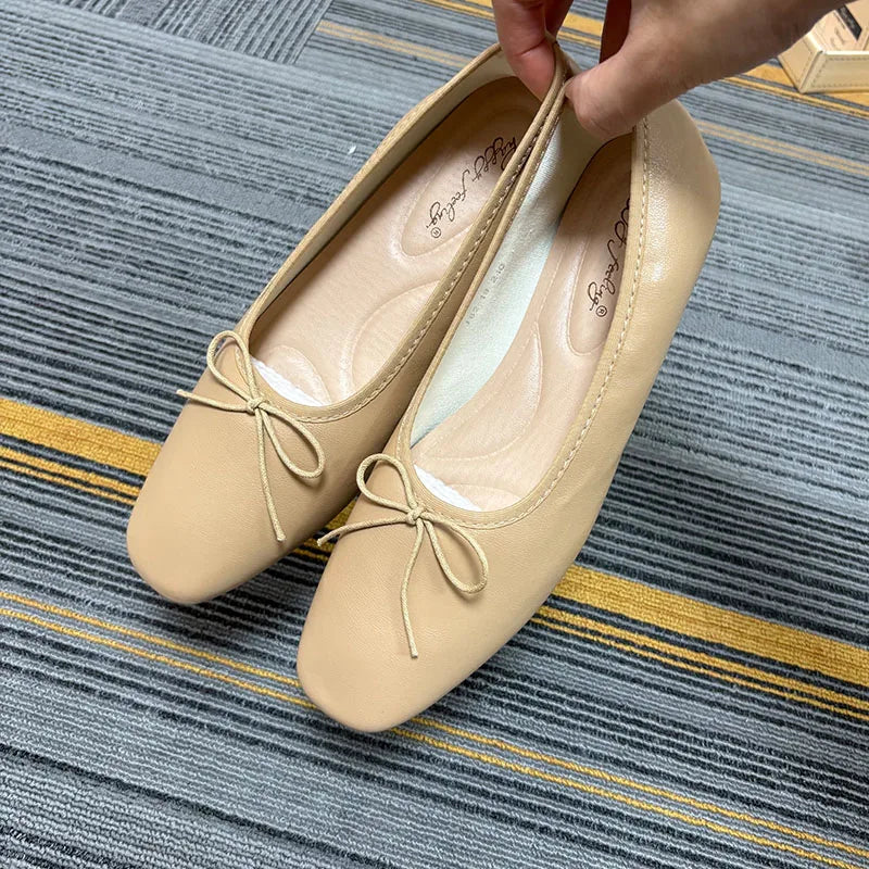 Luxury Butterfly-Knot Footwear Flats With Shoes For Women Female Soft Fashion Shallow Ladies Ballet Flats Slip On Shoes
