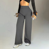 High-Waist Wide-Leg Gym Trousers