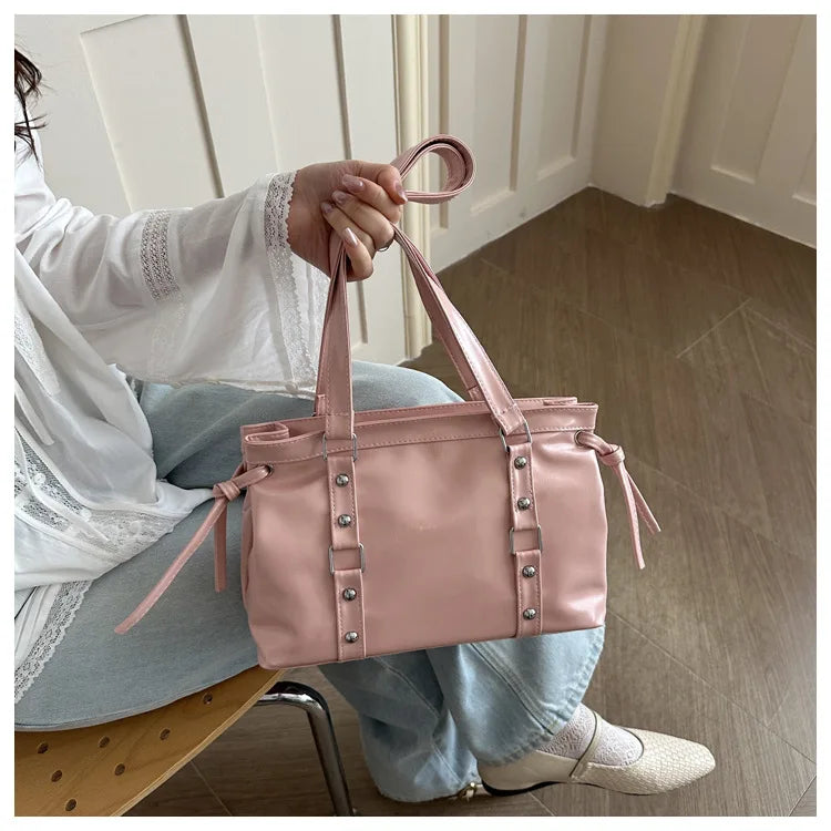 Women's Retro PU Leather Shoulder Tote Bag
