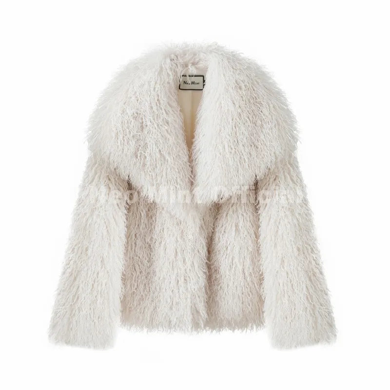 Lulicore Women’s Chic Brown Faux Fur Jacket – Premium Warm Autumn/Winter Overcoat