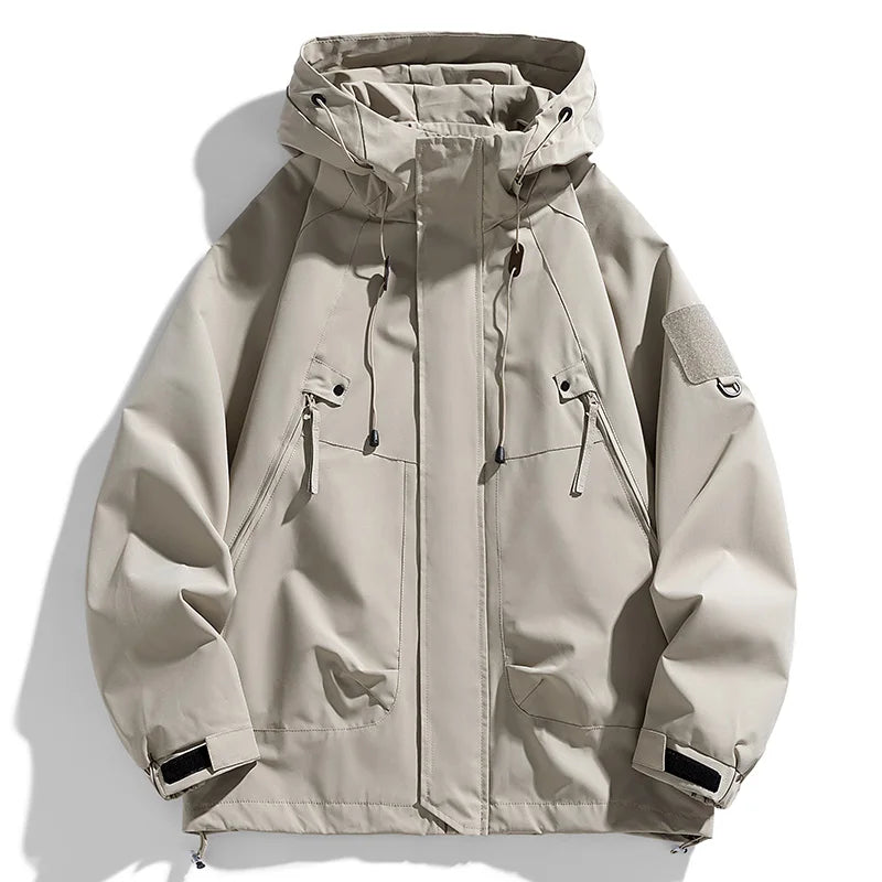 Men's Hooded Windbreaker Zip Jacket – Cargo Style