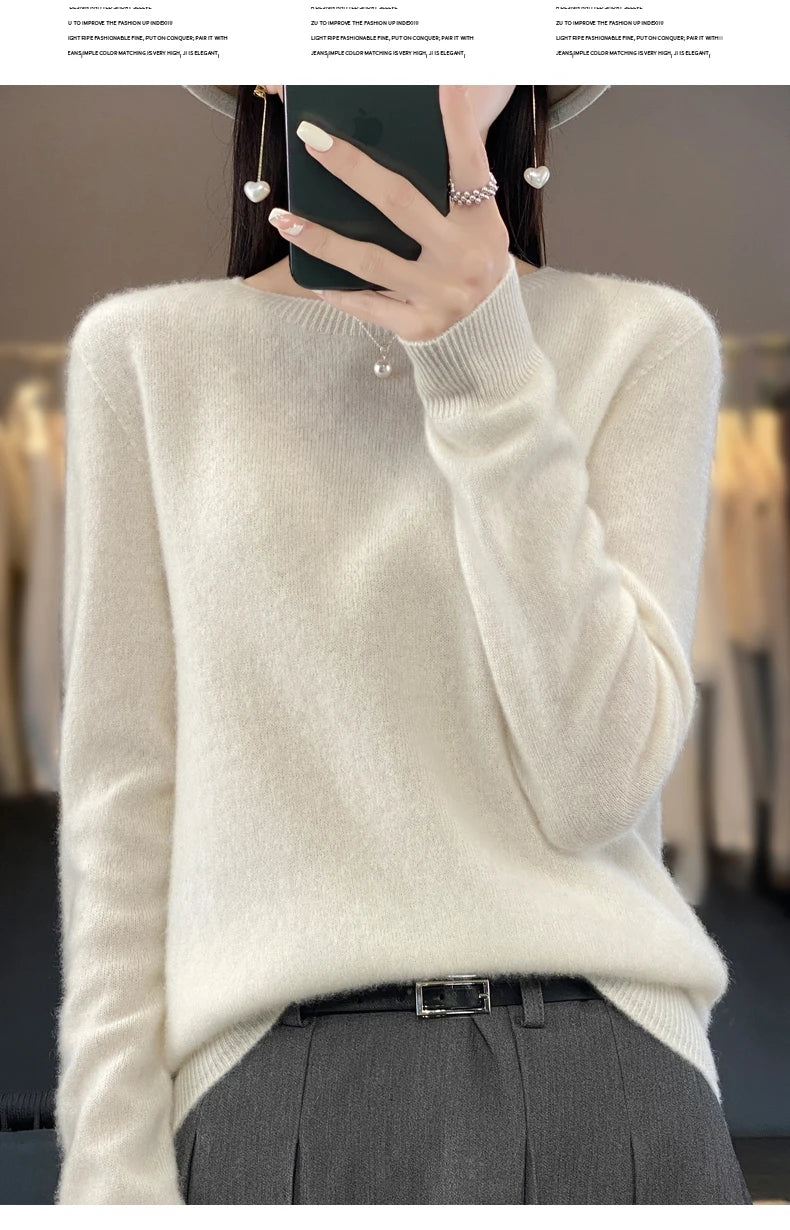 Women's Merino Wool Crew Neck Sweater