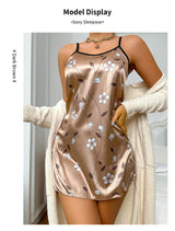 Elegant Floral Satin Nightdress