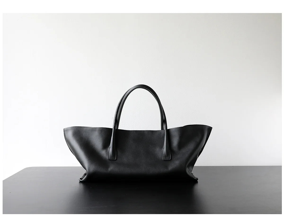 Motingsome Luxury Niche First-layer Cowhide Tote Bag Woman Large Capacity Shoulder Underarm Bag Casual Tote Big Handbag 2025 New