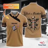Men's 3D Barber Print Polo | Streetwear Y2K Style