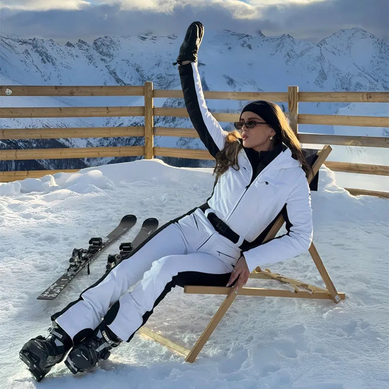All-Weather Waterproof Hooded Ski Jumpsuit