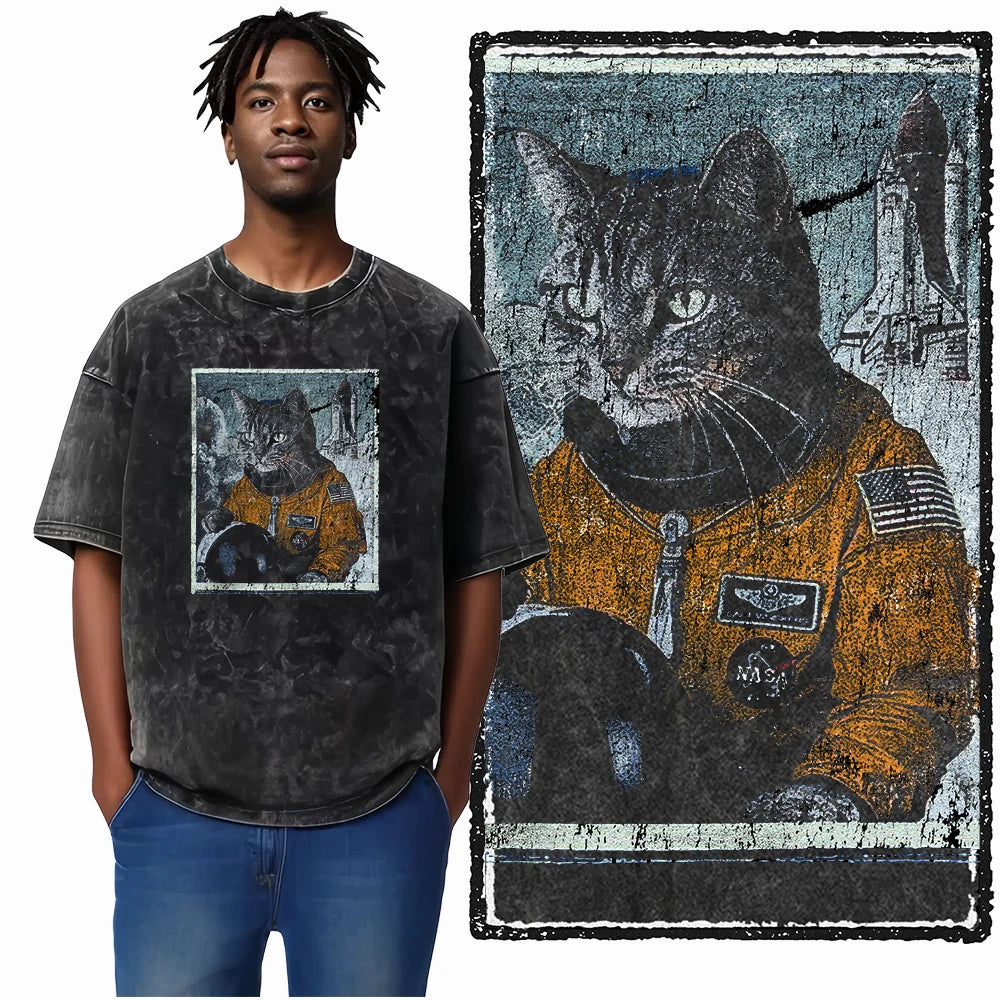 DB Cat Acid-Washed Graphic Tee