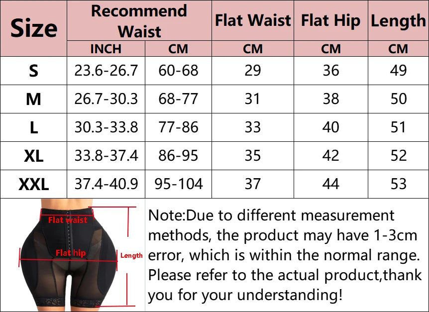 Women’s High-Waisted Padded Butt Lifter & Hip Enhancer Shorts