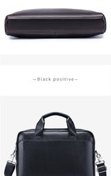 Men's leather handbag, top layer cowhide briefcase, leather laptop bag, diagonal cross office bag
