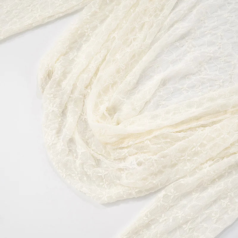 Mozision Lace Two Piece Set Women See Through Long Sleeve T-shirt And Shorts Matching Sets Female Elegant Shorts Two Piece Set