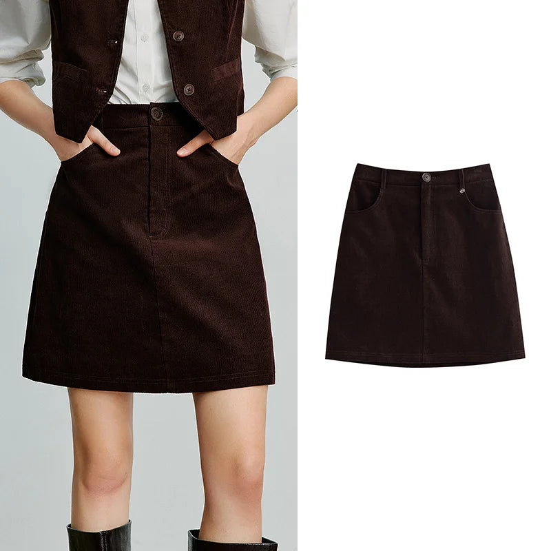 Toyouth Corduroy A-Line Mini Skirt | Autumn 2025