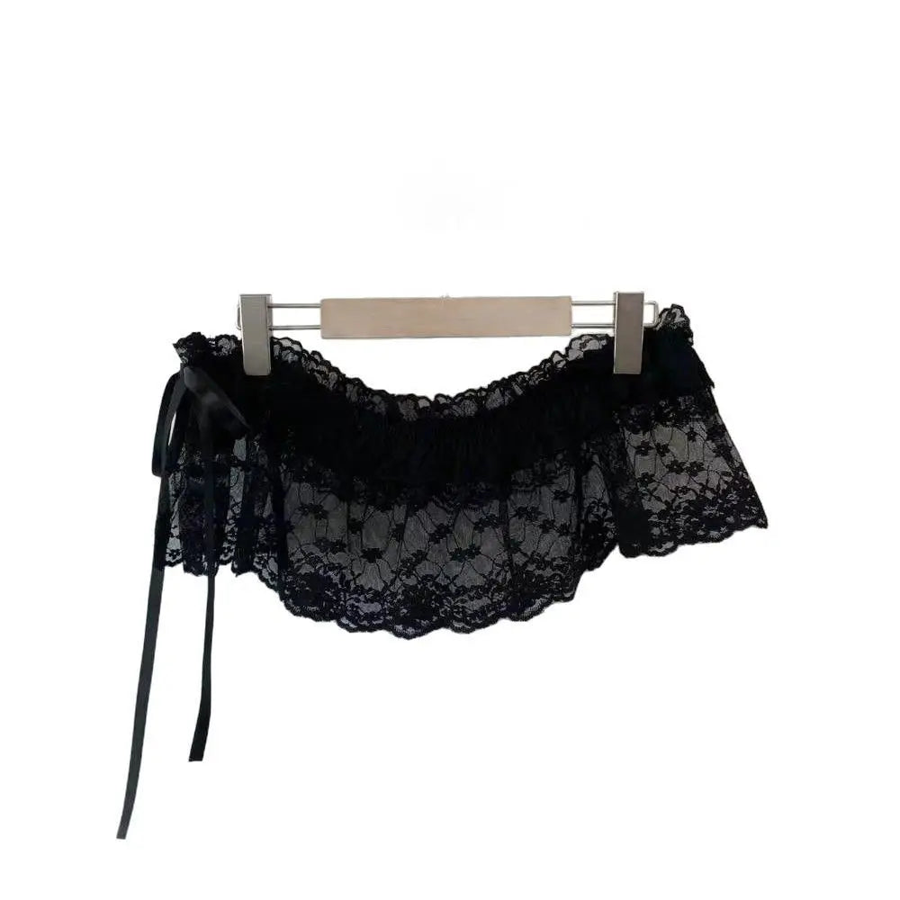 Lace-Up Ruffle Mini Skirt for Playful Layering